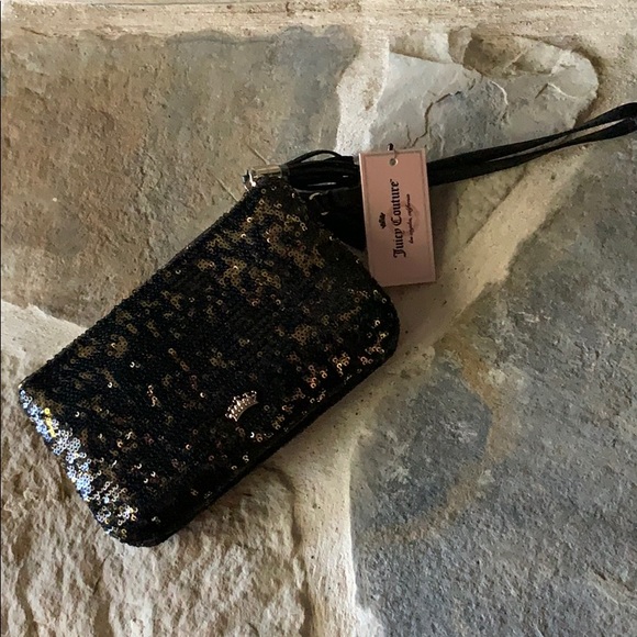 Juicy Couture Blk/Gold Sequin Wristlet - Picture 2 of 4